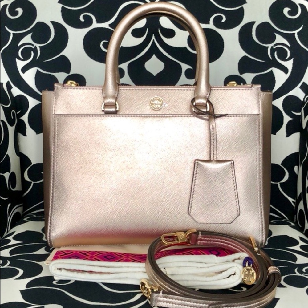 Tory Burch Robinson Small Saffiano Tote Bag